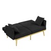 NicBex 59 Inch Velvet Convertible Love Seat Sofa with 2 Throw Pillows for Living Room,Bedroom,Office,Apartment - 4 of 4