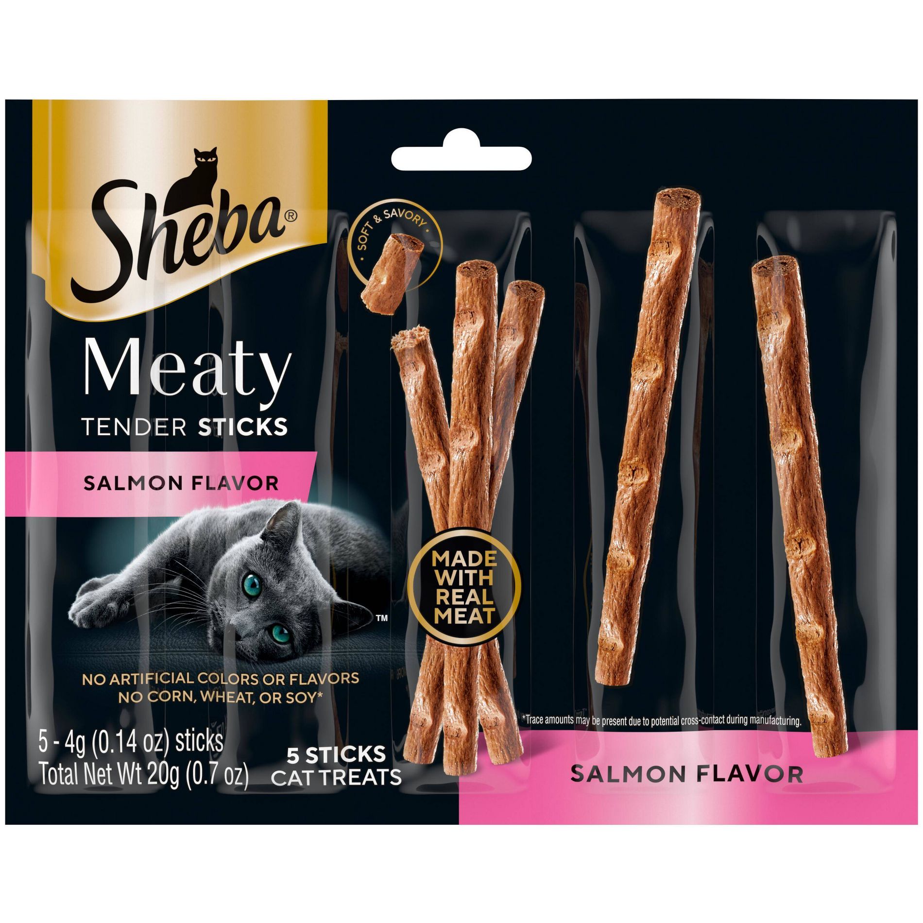 Sheba Meaty Tender Sticks Salmon Flavor Jerky Cat Treats - 0.7oz/5ct