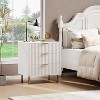 Coolmee 3 Drawer Dresser for Bedroom, Fluted Modern Nightstand with Deep Drawers, Chest of Drawers with Wide Top, Wooden Dresser Organizer, Side Table - 2 of 4