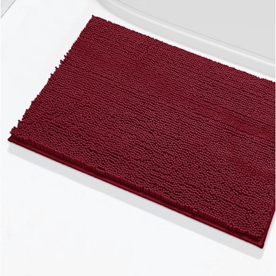 Home Mart Goods Burgundy Red Soft Cozy Plush Chenille Bath Mat Bathroom Rug - 36"x24"