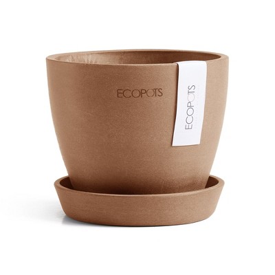 Ecopots Antwerp Mini Durable Modern Round Indoor/Outdoor Recycled-Based Composite Flower Pot Planter