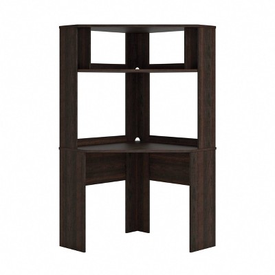 Cinnamon Cherry Corner Desk with Hutch and Shelves