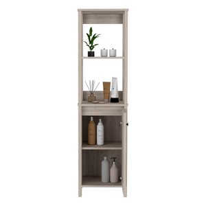 TIRAMISUBEST Arctic Linen Cabinet, With Four Shelves, Single Door Cabinet - 1 of 4