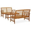 vidaXL Resistant Solid Acacia Wood Patio Lounge Set - Vintage Outdoor Furniture, Easy Assembly, Coffee Table and Garden Bench - 2 of 4