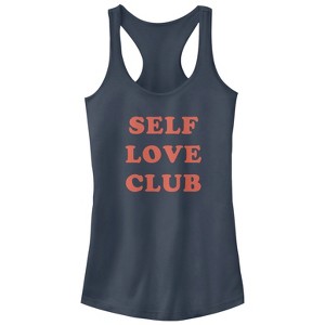 Juniors Womens CHIN UP Self Love Club Racerback Tank Top - 1 of 3