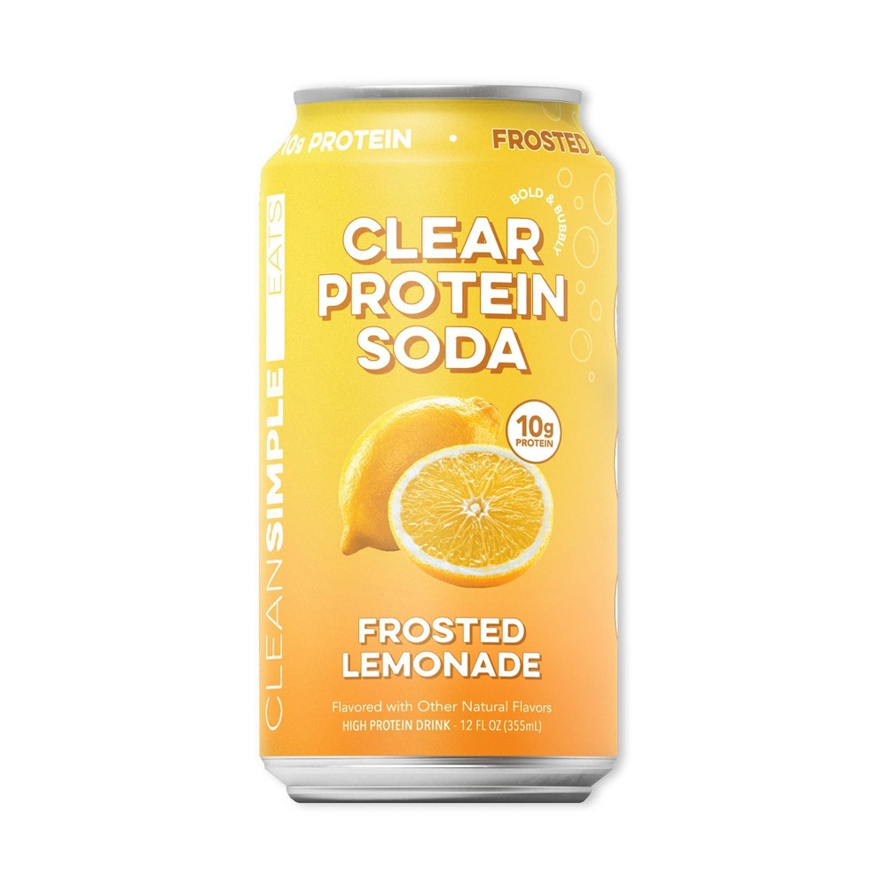 Clean Simple Eats Clear 10g Protein Soda Frosted Lemonade - 12 fl oz Can
