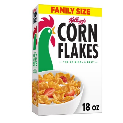 Kellogg's Corn Flakes, Breakfast Cereal, Original, .81oz (70 Count)