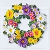 Collections Etc Vibrant Multicolor Artificial Daisy Hanging Wreath - 2 of 2