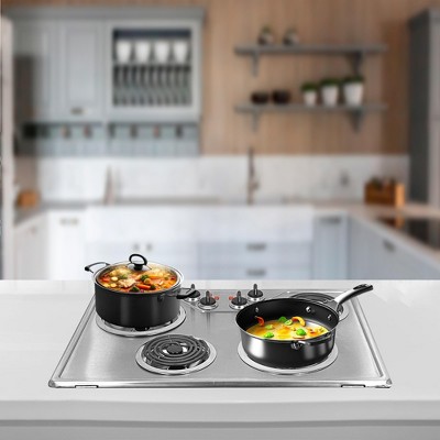 Summit 30" Stainless Steel 4-Burner Electric Cooktop