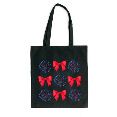 City Creek Prints Coquette Firework Chart Canvas Tote Bag - 15x16 - Black