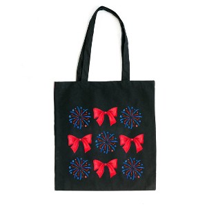 City Creek Prints Coquette Firework Chart Canvas Tote Bag - 15x16 - Black - 1 of 2