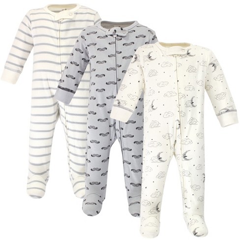 Touched By Nature Baby Boy Organic Cotton Zipper Sleep And Play 3pk, Mr ...