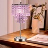 DORESshop 17 in. Chrome LED Integrated Table Lamp with Purple Crystal with 3-Way Dimmer Rotary Switch and Dual USB Charging Ports - 2 of 4