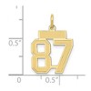 Black Bow Jewelry 14k Yellow Gold, Jersey Collection, Small Number 87 Pendant - 3 of 4