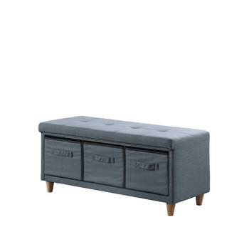 Tufted Bench with Basket Drawers - Ore International