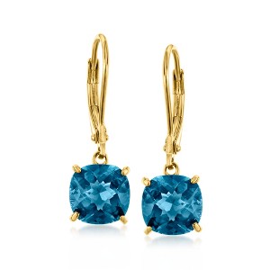 Ross-Simons 5.50 ct. t.w. London Blue Topaz Drop Earrings in 18kt Gold Over Sterling - 1 of 3