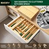 Ekozy 100% Bamboo Cutlery Tray with Flip Lid – 8-Slot Non-Slip Drawer Organizer for Silverware & Utensils, Waterproof, Farmhouse & Modern Fit - 2 of 4