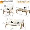 PAKASEPT 4 Piece Aluminum Patio Furniture Set, Imitation Wood Grain Aluminum Conversation Set with Removable Cushions for Porch, Balcony, Yard - 2 of 4