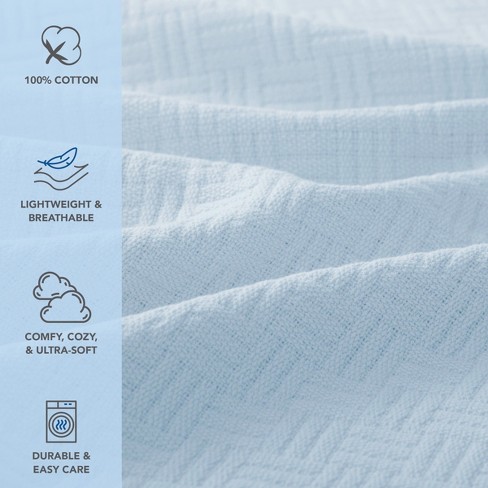 Host & Home Cotton Blanket (Throw) 50x70 Light Blue - image 1 of 4