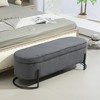 NicBex Modern 52.3" Storage Bench Corduroy Accent Stool with Cushioned Top and Metal Base for Entryway and Living Room - 4 of 4