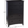 CAVINAS Bedroom Dresser with 5 Drawers,Storage Dressers & Chest of Drawers with Plywood Pine Veneer for Living Room,Entryway - 3 of 4