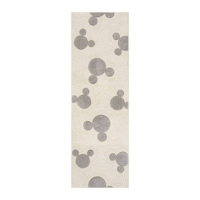 Disney Mickey Mouse Pop Art Modern Geometric High-Low Indoor Kids' Area Rug Gray/Ivory