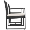 vidaXL 3 piece Patio Dining Set with Cushions Black PP Rattan - 4 of 4
