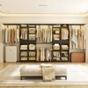 Besiost Wooden Walk-In Closet System Storage with Drawer and Hanging Rods - 3 of 4