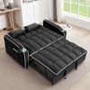 TiramisuBest 55" Velvet Foldable Sofa Bed with Adjustable Backrest and USB Port, 2-Seat Convertible Sleeper Couch with Pillows, Light Gray - 4 of 4