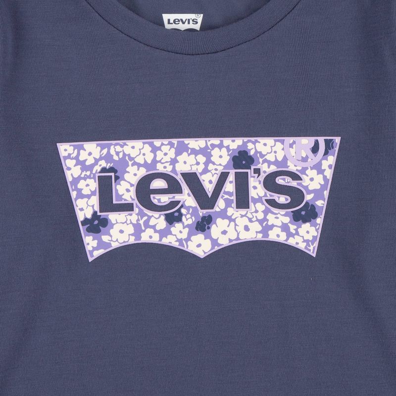 Levi's® Girls' Long Sleeve Batwing Graphic T-Shirt - Blue, 3 of 6