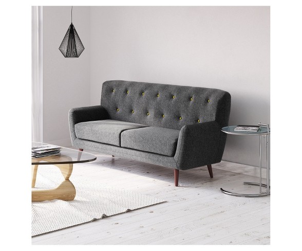Dandy Modern Classic Tufted Sofa - Charcoal - Aeon