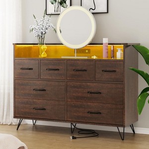 8 Drawers Dresser with LED Light and Charging Station for Bedroom - 1 of 4