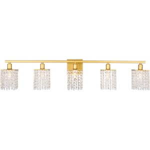 Elegant Lighting Phineas 5 light Brass and Clear Crystals wall sconce - 1 of 4