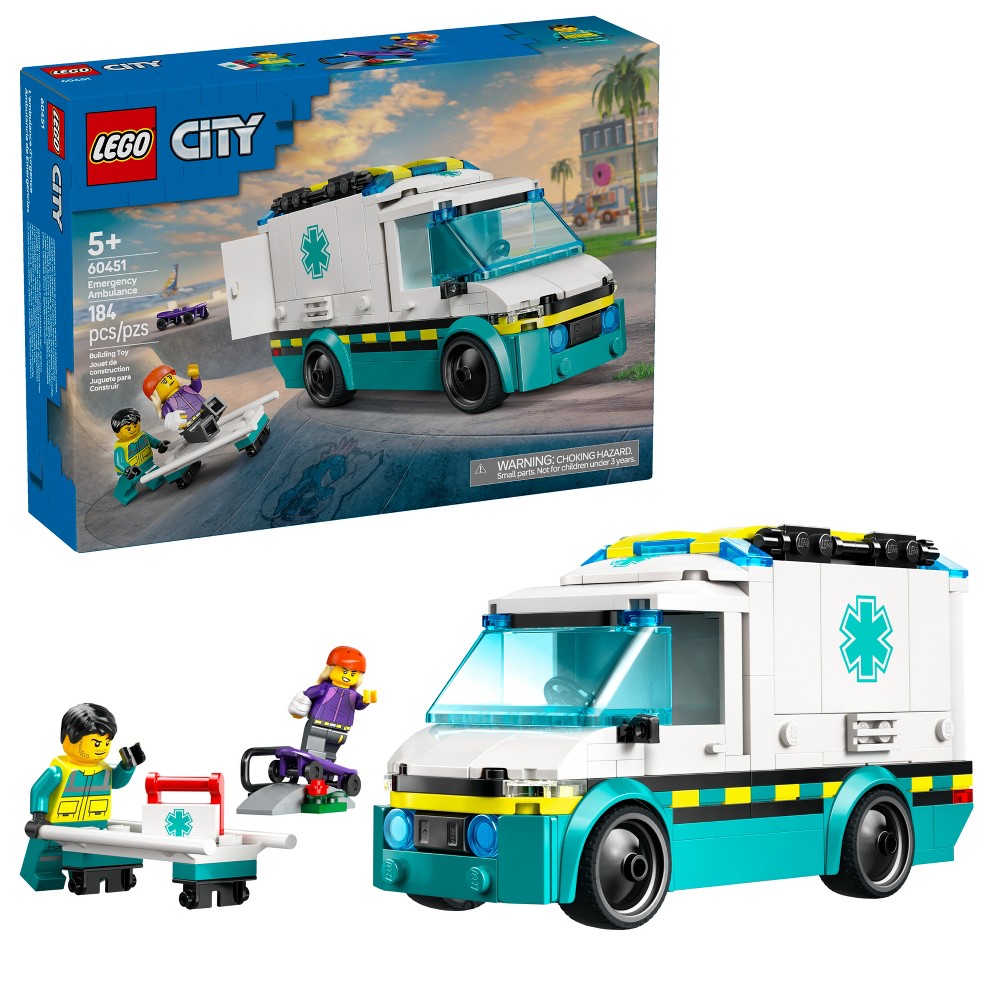 LEGO City Emergency Ambulance Building Toy with 2 Minifigures 60451