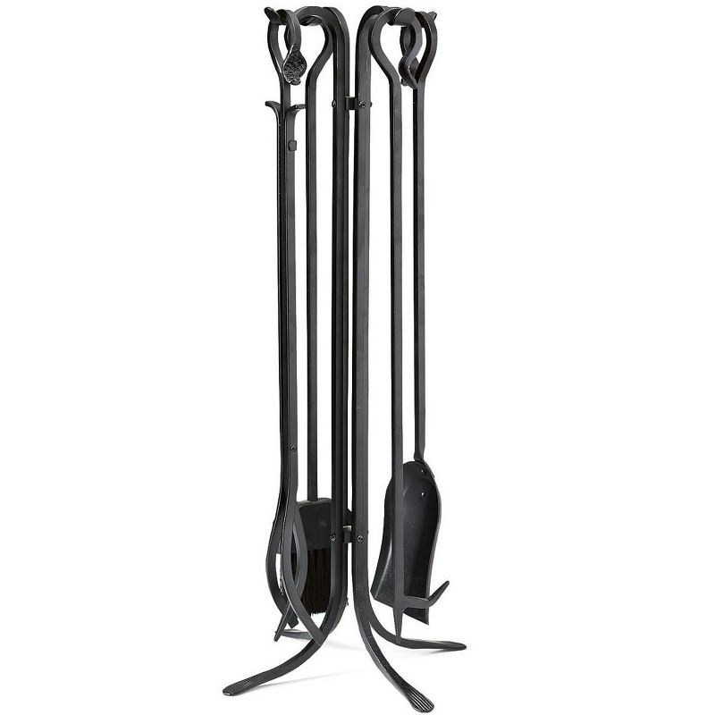 Plow & Hearth - Hand-Forged Iron Fireplace Tools & Stand Set, 1 of 5