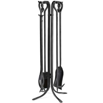 Plow & Hearth - Hand-Forged Iron Fireplace Tools & Stand Set