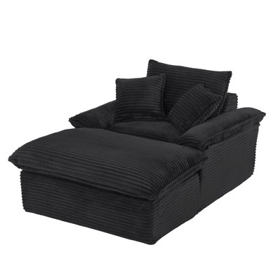 Large Single-Seat Sofa with Ottoman – Modular Design, Removable & Washable Covers, 300 lbs Capacity