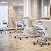 VECELO Adjustable Swivel Round Rolling Stool 360 Degree Swivel Salon Stool Modern Vanity Computer Chair Gray - 4 of 4