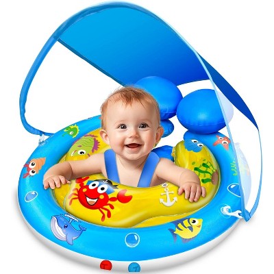 RUMSEM Baby Splash Mat with Backrest & Fun Stackable Rings