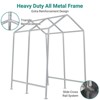 Heavy Duty Carport Canopy, Metal Frame Portable Outdoor Storage Shed with Waterproof PE Cover & Roll-Up Zipper Door, for Motorcycle, Bike, Tools - 3 of 4