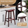 FDW Bar Stool Wood Classic 24/30 Inch Saddle Seat Kitchen Bar Stool Set of 2 Bar Stool with Footrests Wooden Counter Height Stools for Home - 4 of 4