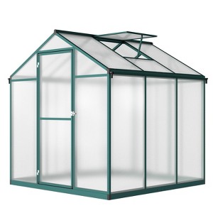 Greenhouse for Outdoors, Polycarbonate Greenhouse with Roof Vent, Large Walk-in Greenhouses for Outside Garden, Yard - 1 of 4