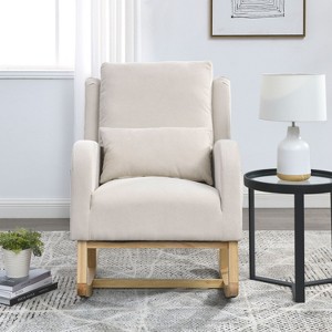 CAVINAS Modern Accent Chairs for Bedroom, 27.5 "W Modern Accent High Back Living Room Casual Armchair Rocker with One Lumbar Pillow - 1 of 4