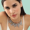 SOHI Women's Crystal Silver Chunky Crystal Statement Necklace - 3 of 4