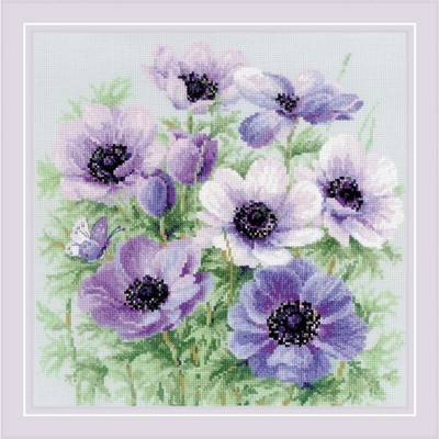 Riolis Purple Anemones R2176 Counted Cross Stitch Kit : Target