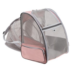 Unique Bargains Pet Backpack Breathable Pet Carrier for Travel 12.6"x11.02"x16.14" Pink - 1 of 4