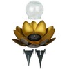 Moonelit Creations Lotus Flower Solar LED Garden Light Stake Gold - 4 of 4