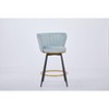DOMETOUR Velvet Bar Stools Set of 2 Counter Height Swivel Upholstered Barstools with Backs and Metal Legs - 3 of 4