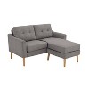 Serta Brighton Loveseat Ottoman Chaise Charcoal: Mid-Century Modern 2-Piece Sectional with Tufted Cushions - 4 of 4