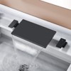Cobbe Matte Black Widespread Waterfall Bathroom Sink Faucet 3-Hole 8-Inch Modern Bathroom Faucet Two-Handle Sink Faucet - 3 of 4